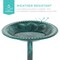 Best Choice Products Outdoor Rustic Pedestal Bird Bath Accent for Garden, Yard w/ Fleur-de-Lis Accents